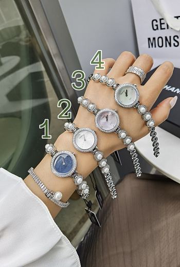 Chanel watches with silver bracelet pearl and diamonds