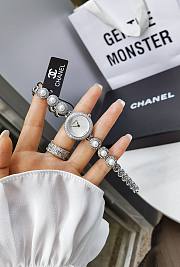 Chanel watches with silver bracelet pearl and diamonds - 4