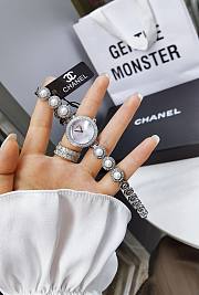 Chanel watches with silver bracelet pearl and diamonds - 3