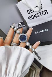 Chanel watches with silver bracelet pearl and diamonds - 2