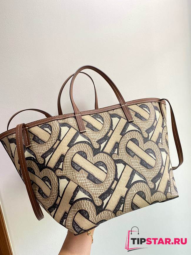 Burberry Beach tote monogram print E-canvas brown 24cm - 1