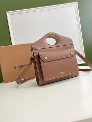 Burberry Pocket bag medium topstitch detail leather brown 23cm - 4