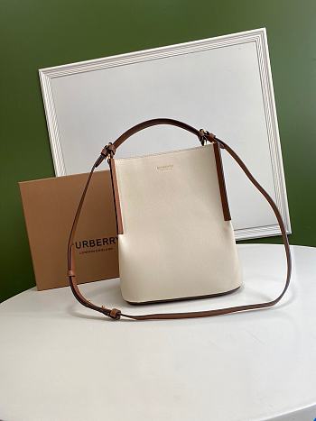 Burberry small Bucket bag white leather 21cm