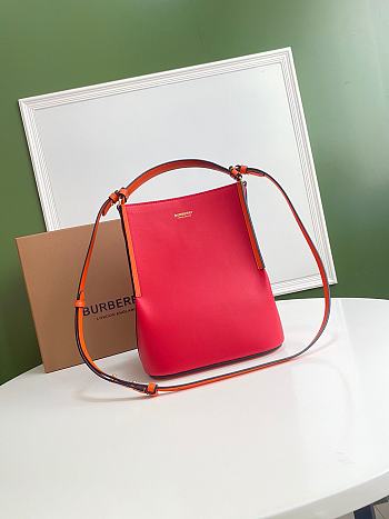 Burberry small Bucket bag red leather 21cm