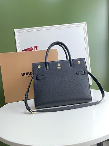 Burberry small Title bag leather two-handle in black 32cm