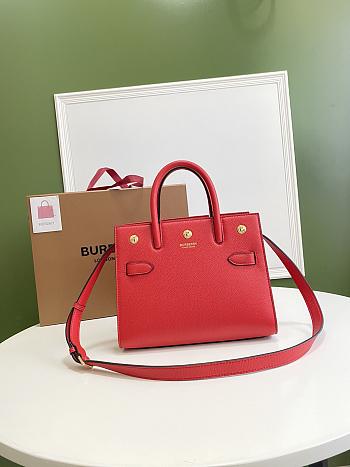 Burberry mini Title bag leather two-handle in red 26cm