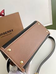 Burberry mini Title bag small leather and vintage check two-handle 26cm - 6
