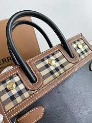 Burberry mini Title bag small leather and vintage check two-handle 26cm - 4