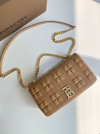 Burberry small Lola bag quilted lambskin camel 23cm