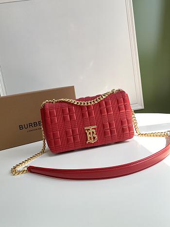 Burberry small Lola bag quilted lambskin red 23cm
