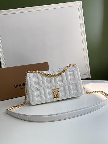 Burberry small Lola bag quilted lambskin white 23cm