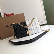 Burberry small Lola bag quilted lambskin black/white 23cm - 1