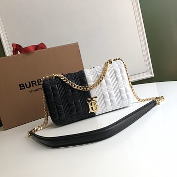 Burberry small Lola bag quilted lambskin black/white 23cm