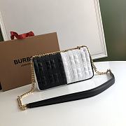 Burberry small Lola bag quilted lambskin black/white 23cm - 5