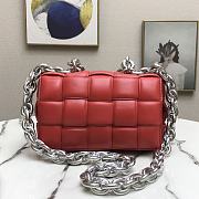 Bottega Veneta chain cassette red/silver hardware 26cm - 4