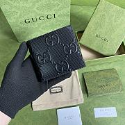 Gucci GG embossed wallet in black leather 625562 12cm - 1