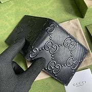 Gucci GG embossed wallet in black leather 625562 12cm - 6