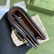Gucci Jackie 1961 card case wallet in beige & ebony 645536 11cm - 2