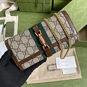 Gucci Jackie 1961 chain wallet in beige & ebony 652681 19cm - 3