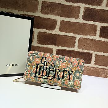 Gucci Floral print liberty london 2020 zip around wallet 636249 19cm