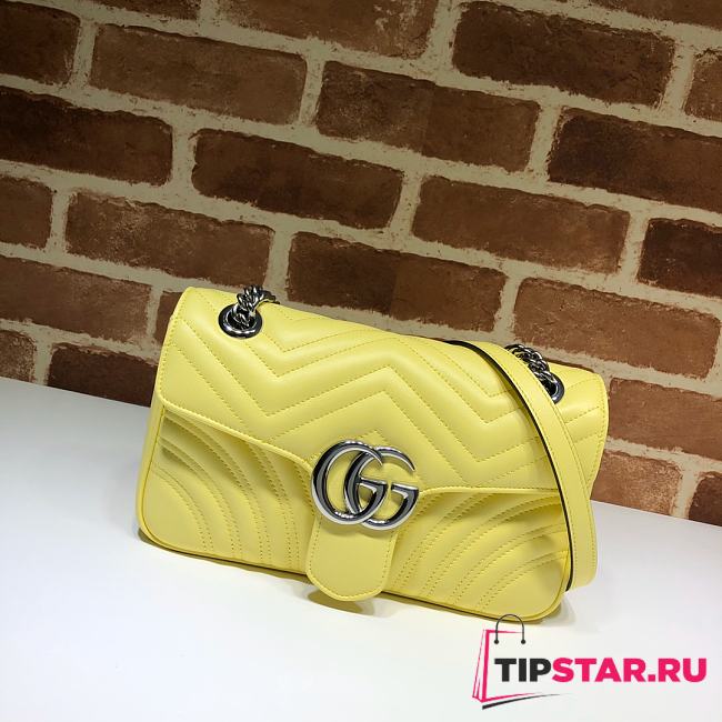 Gucci GG Marmont matelassé shoulder bag in yellow leather 443497 26cm - 1