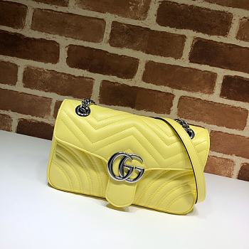 Gucci GG Marmont matelassé shoulder bag in yellow leather 443497 26cm