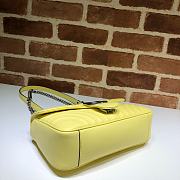 Gucci GG Marmont matelassé shoulder bag in yellow leather 443497 26cm - 3