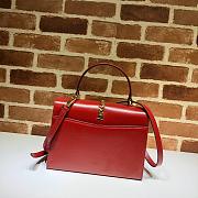 Gucci Sylvie 1969 small top handle bag in red leather 602781 26cm - 5