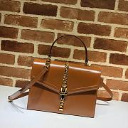 Gucci Sylvie 1969 small top handle bag in brown leather 602781 26cm - 1