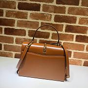 Gucci Sylvie 1969 small top handle bag in brown leather 602781 26cm - 4