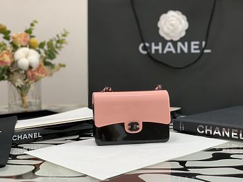 Chanel Mini evening pink bag plexi & black metal AS2534 12cm