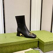 Gucci mid-heel ankle boot with horsebit black - 3