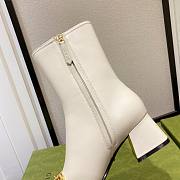 Gucci mid-heel ankle boot with horsebit white - 5