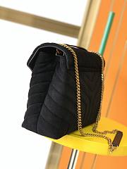 YSL LouLou medium bag in Y-quilted suede black 32cm - 6