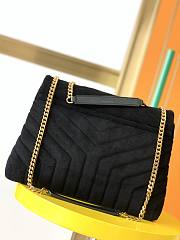 YSL LouLou medium bag in Y-quilted suede black 32cm - 2