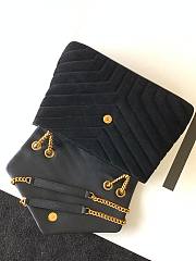 YSL LouLou medium bag in Y-quilted suede black 32cm - 4