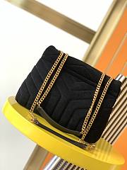 YSL LouLou small bag in Y-quilted suede black 25cm - 3