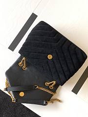 YSL LouLou small bag in Y-quilted suede black 25cm - 5