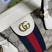 Gucci beige/ebony GG Supreme ophidia small tote bag in white 547551 24cm - 5