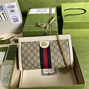 Gucci GG Supreme ophidia small chain-strap shoulder bag in white 503877 26cm - 1