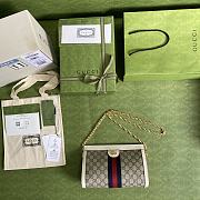 Gucci GG Supreme ophidia small chain-strap shoulder bag in white 503877 26cm - 4
