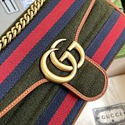 Gucci GG Marmont small shoulder bag dark green wool fabric 443497 26cm - 5