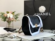 Chanel mini Flap bag velvet & gold metal black/white 20cm - 3