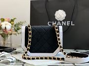 Chanel mini Flap bag velvet & gold metal black/white 20cm - 4