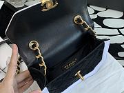 Chanel mini Flap bag velvet & gold metal black/white 20cm - 6