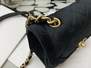 Chanel mini Flap bag velvet & gold metal in black 99109 20cm - 3