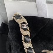 Chanel Fur flap bag in black AS2240 21.5cm - 6