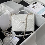 Chanel 21 Flap Bag With Top Handle In White AS2892 20cm - 4