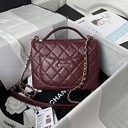 Chanel 21 Flap Bag With Top Handle In Red AS2892 20cm - 4