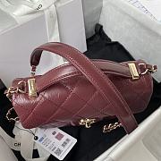 Chanel 21 Flap Bag With Top Handle In Red AS2892 20cm - 3